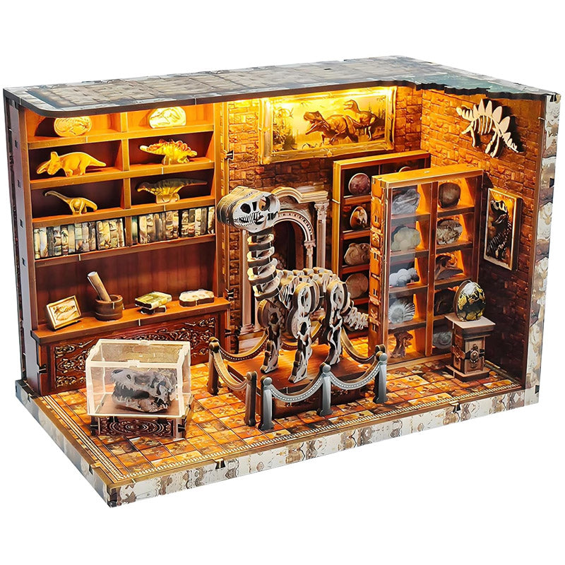 Plymagic DIY Book Nook - Dinosaur Museum Dollhouse Kit