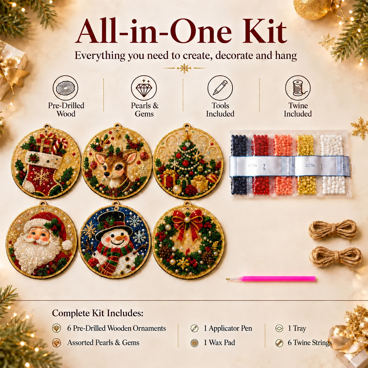(🎄Early Christmas Sale - 49% OFF) DIY Diamond Painting Ornaments Kit
