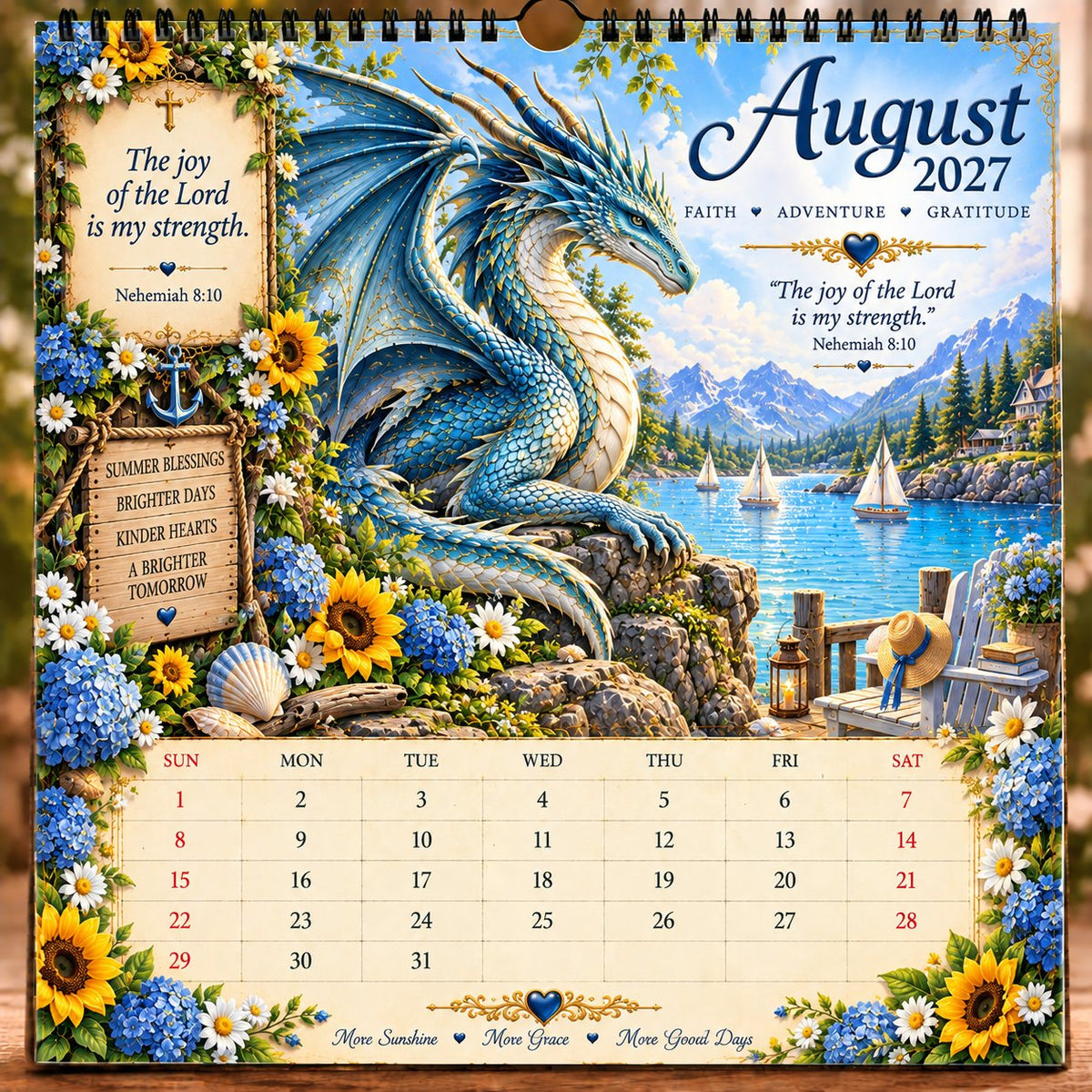🔥LAST DAY 50% OFF - 🐉📖2027 Dragon Seasons of Faith Calendar – 12 Fantasy Dragons, Scripture & Seasonal Christian Art