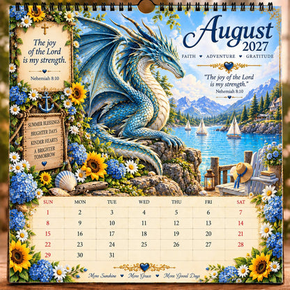 🔥LAST DAY 50% OFF - 🐉📖2027 Dragon Seasons of Faith Calendar – 12 Fantasy Dragons, Scripture & Seasonal Christian Art