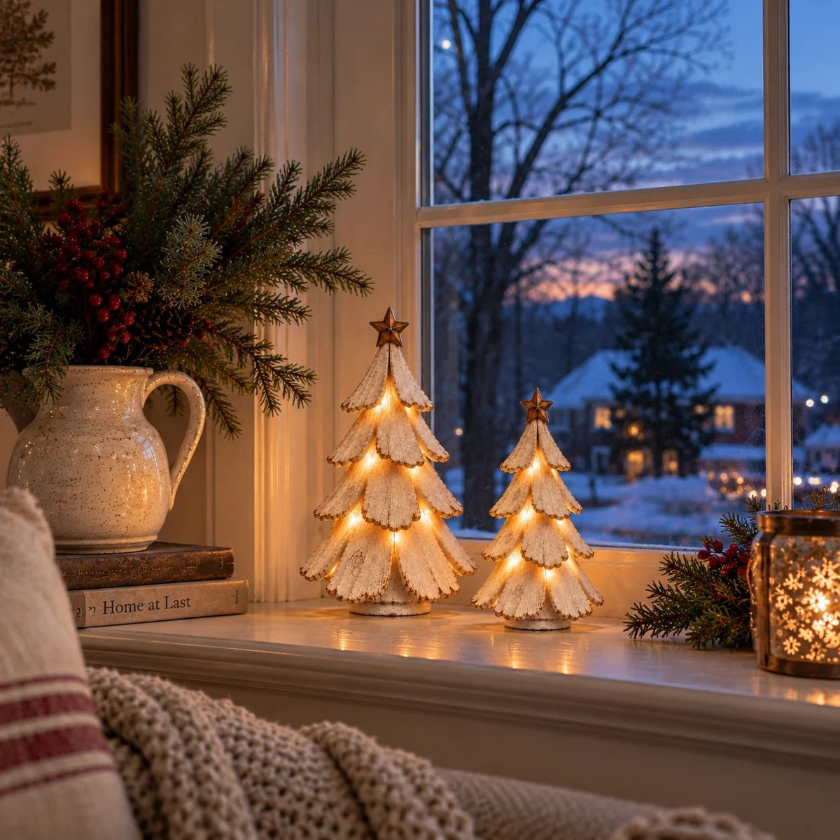 🎄🌙 Vintage-Weihnachtsbaumfigur mit Beleuchtung