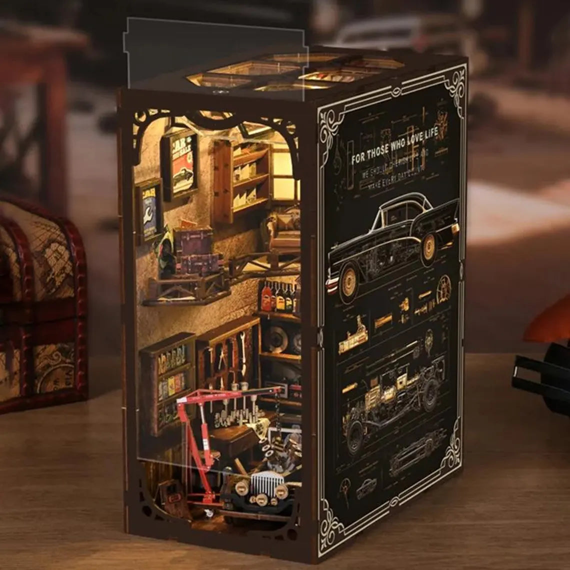 Plymagic DIY Book Nook – Auto Repair 3D Wooden House Main image