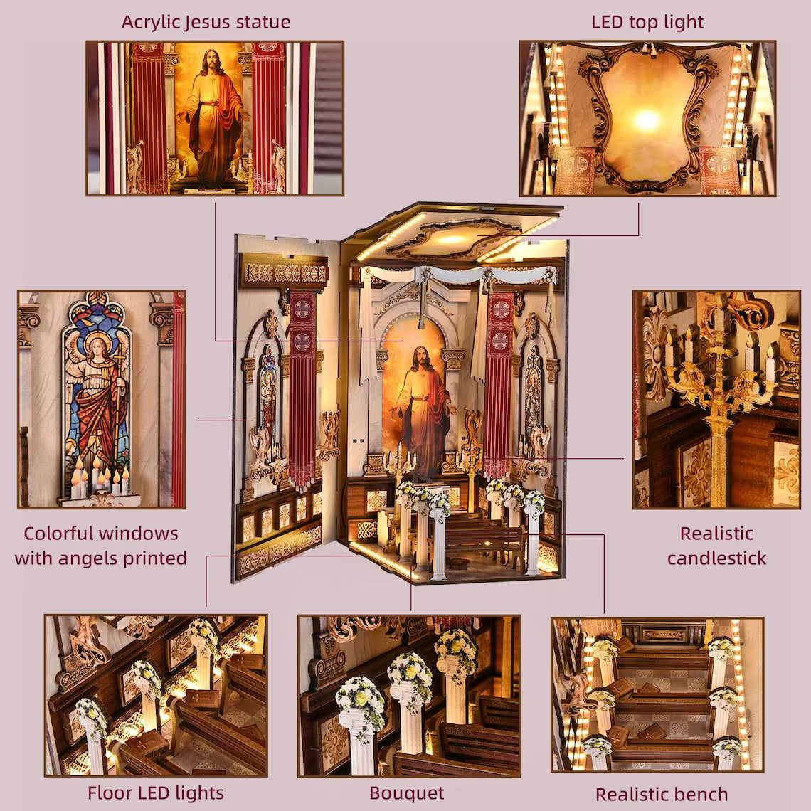 Plymagic DIY Book Nook Kit -  Jesus Christ Cathedral