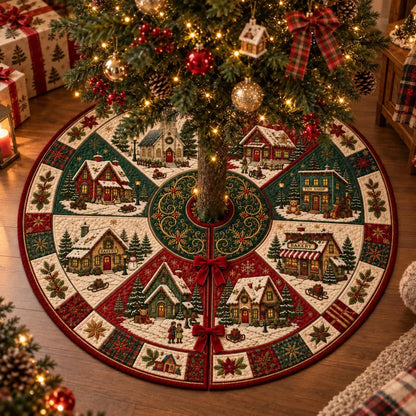 Plymagic Christmas Tree Skirt - Vintage farmhouse cottage