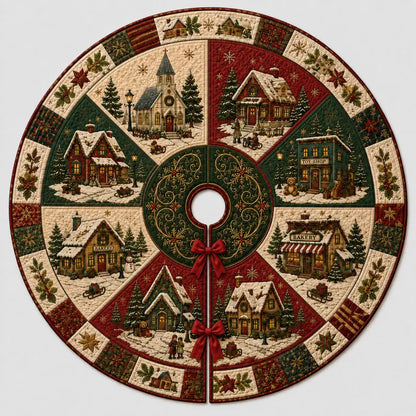 Plymagic Christmas Tree Skirt - Vintage farmhouse cottage
