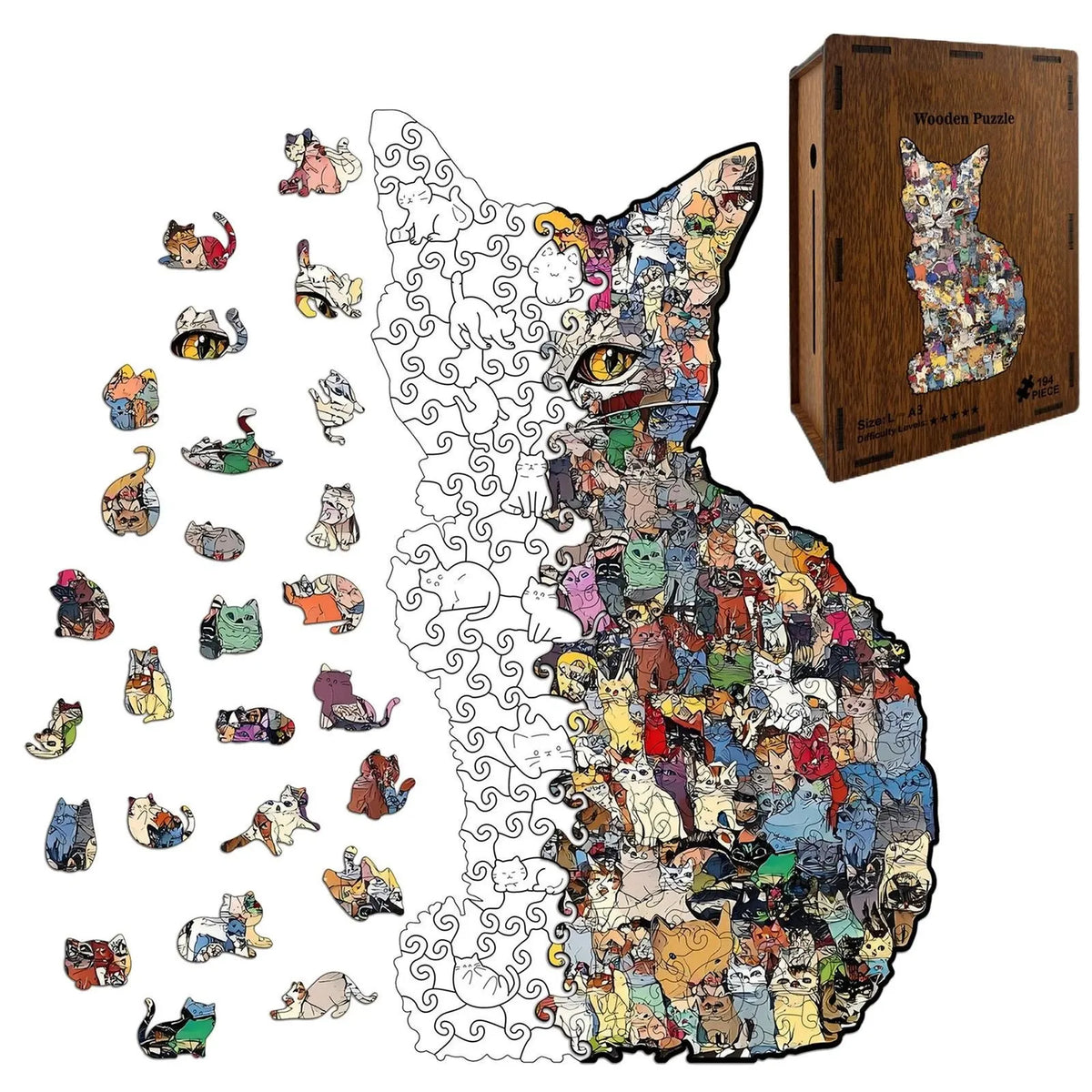 Plymagic Puzzle - Colorful Cat