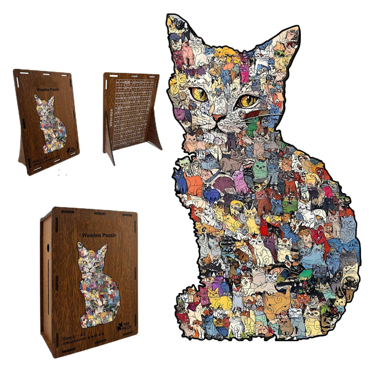 Plymagic Puzzle - Colorful Cat