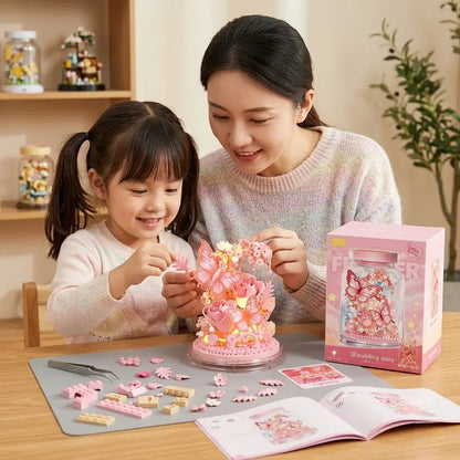 Plymagic Assembly Model - Butterfly and Flowers in a Bottle