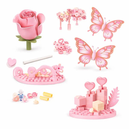 Plymagic Assembly Model - Butterfly and Flowers in a Bottle