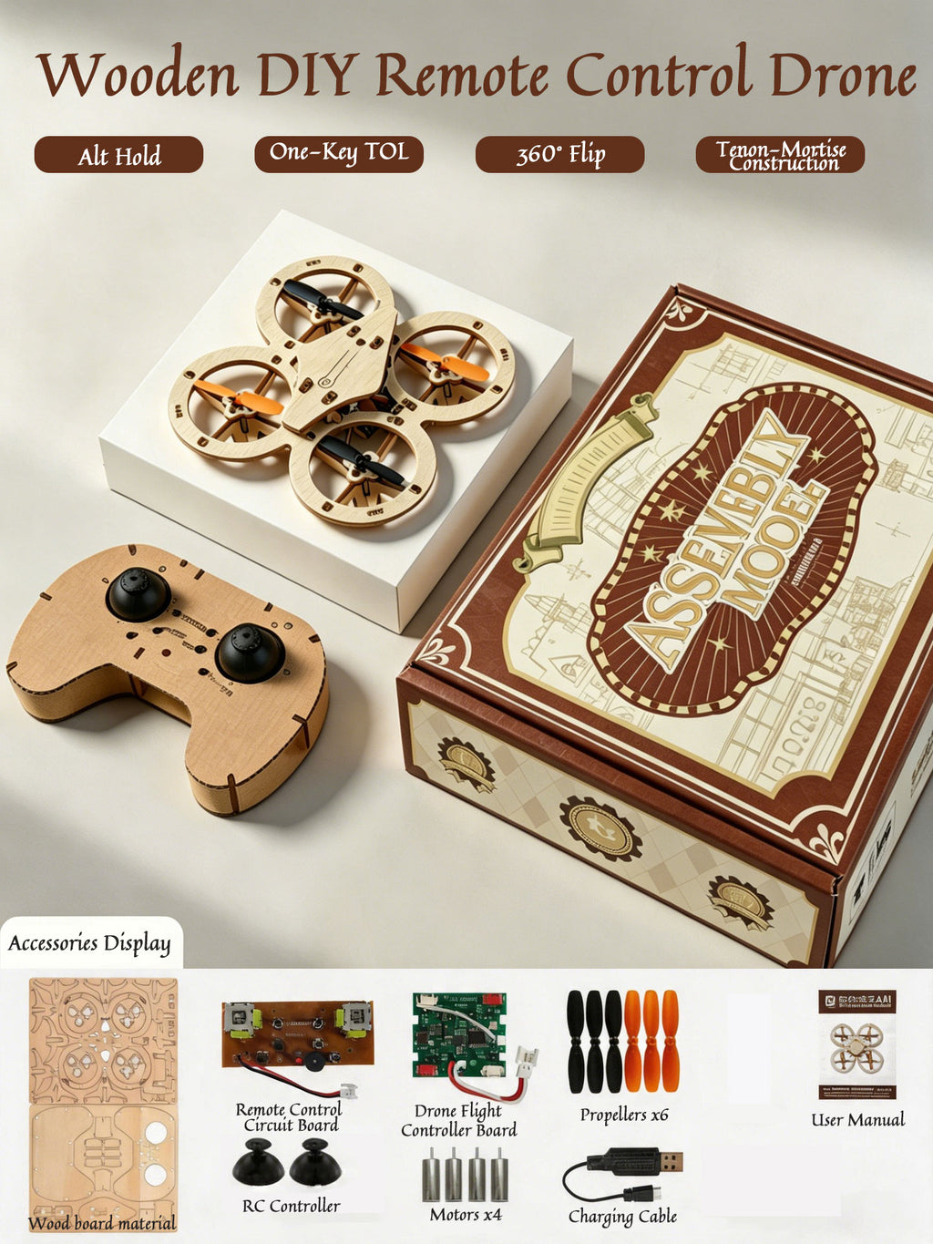 Plymagic Assembly Model - Wooden Flying Drone