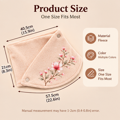 🌸 Elegant Floral Fleece Neck Warmer for Women – Soft & Cozy Winter Scarf