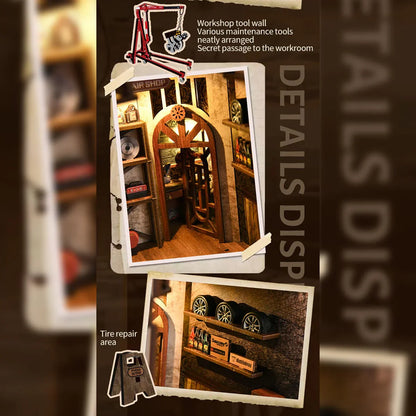 Plymagic DIY Book Nook – Auto Repair 3D Wooden House