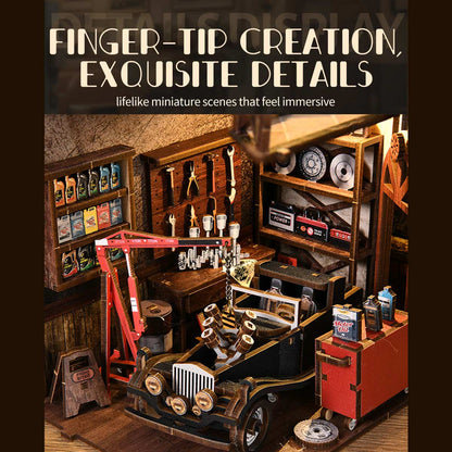 Plymagic DIY Book Nook – Auto Repair 3D Wooden House